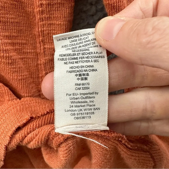 Free People We The Free Split Back Turtleneck Long Sleeve Rust Orange Women's S - Picture 6 of 8